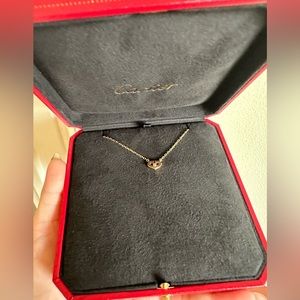 Cartier 18k rose gold and pink sapphire heart necklace
